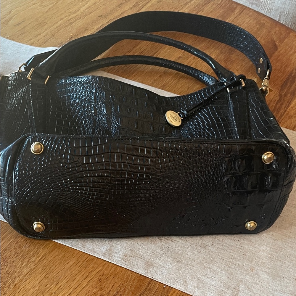 Brahmin Black Embossed Shoulder Bag - Picture 3 of 10